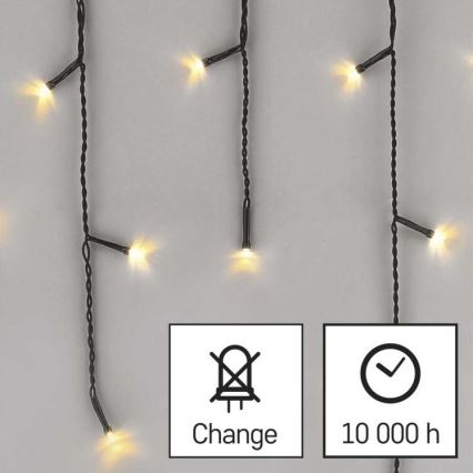 LED Екстериорни Коледни лампички 200xLED/8 режима 8,6м IP44 топло бели