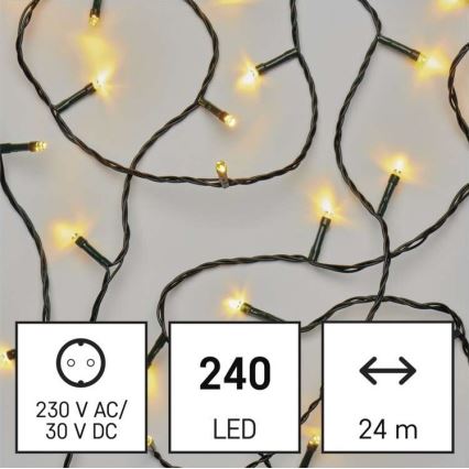 LED Екстериорни Коледни лампички 240xLED/29м IP44 топло бяло