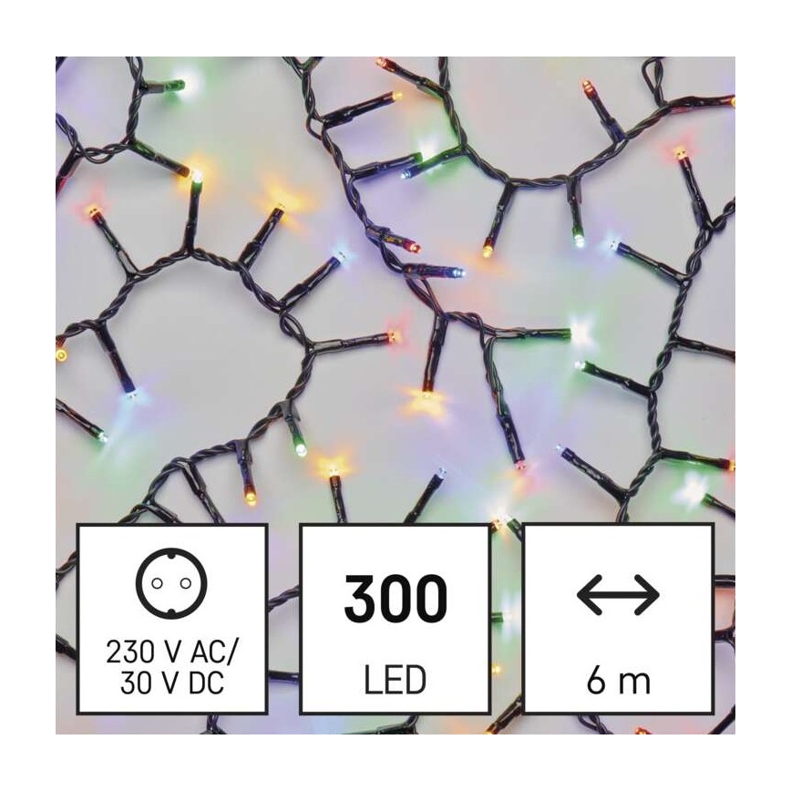 LED Екстериорни Коледни лампички 300xLED/11м IP44 многоцветни
