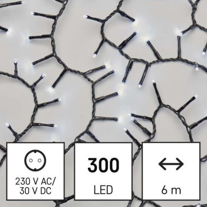LED Екстериорни Коледни лампички 300xLED/11м IP44 студено бяло
