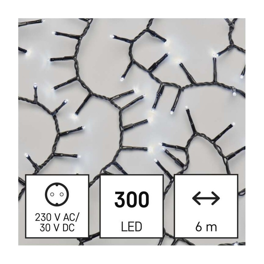 LED Екстериорни Коледни лампички 300xLED/11м IP44 студено бяло