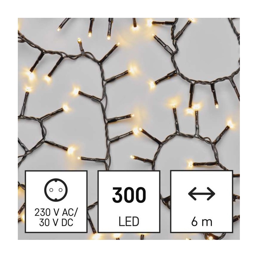 LED Екстериорни Коледни лампички 300xLED/11м IP44 топло бяло