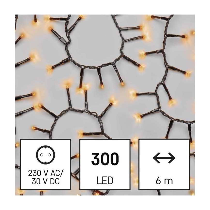 LED Екстериорни Коледни лампички 300xLED/11м IP44 винтидж