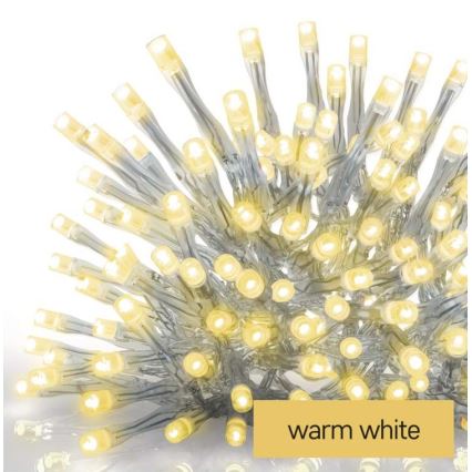 LED Екстериорни Коледни лампички 300xLED/8 режима 10м IP44 топло бели + дистанционно