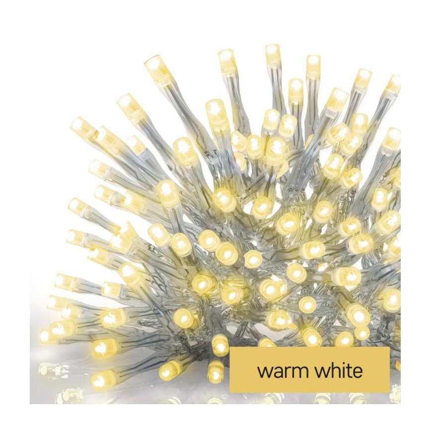 LED Екстериорни Коледни лампички 300xLED/8 режима 10м IP44 топло бели + дистанционно