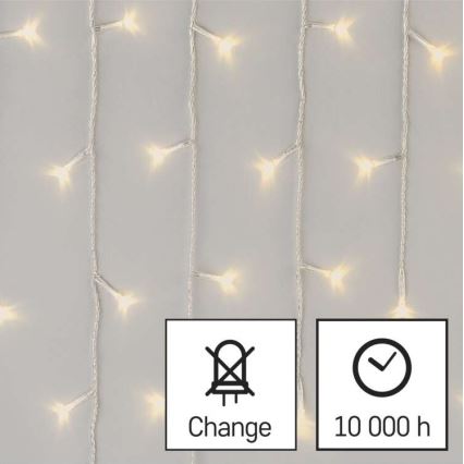 LED Екстериорни Коледни лампички 300xLED/8 режима 10м IP44 топло бели + дистанционно