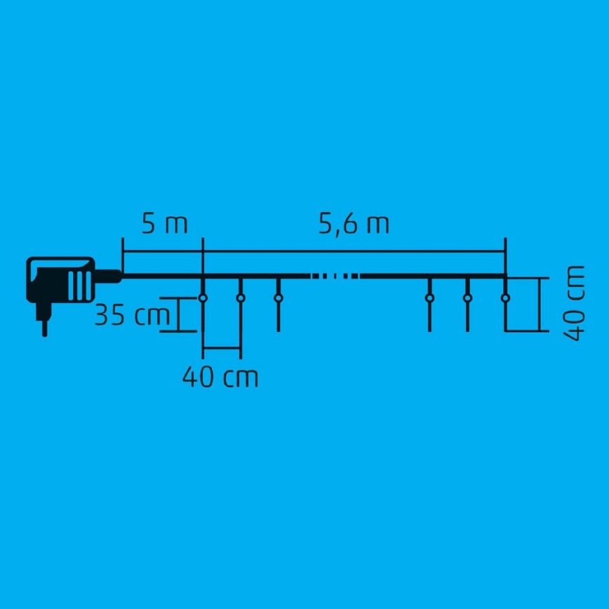LED Екстериорни коледни лампички 360xLED 10,6 м IP44 студено бял