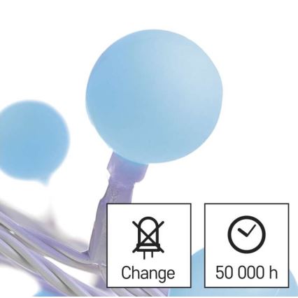 LED Екстериорни Коледни лампички 40xLED/9м IP44 сини
