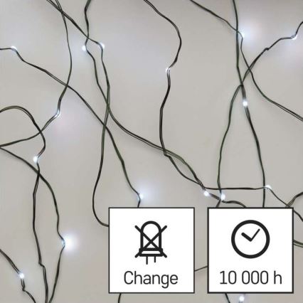 LED Екстериорни Коледни лампички 40xLED/9м IP44 студено бяло