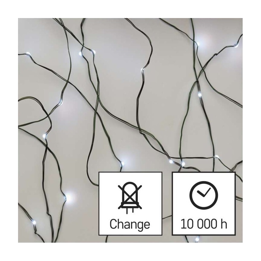 LED Екстериорни Коледни лампички 40xLED/9м IP44 студено бяло