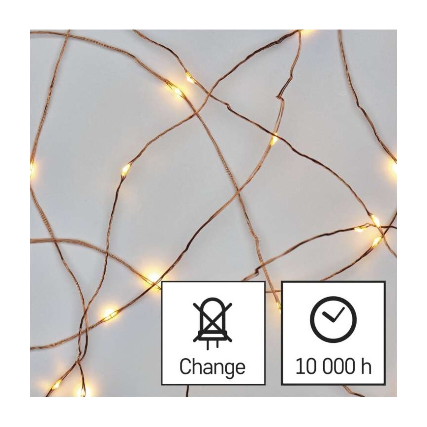 LED Екстериорни Коледни лампички 40xLED/9м IP44 топло бяло
