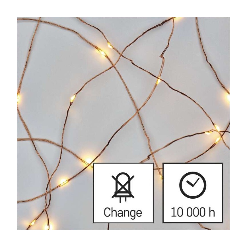 LED Екстериорни Коледни лампички 40xLED/9м IP44 топло бяло