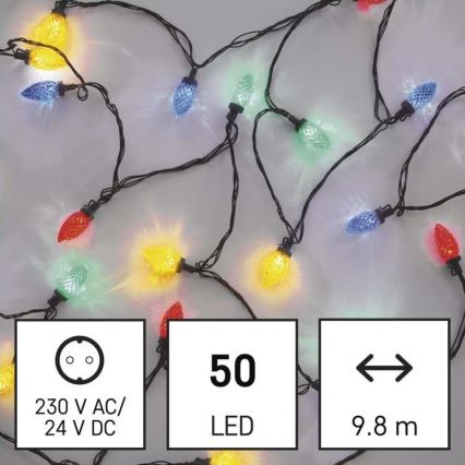 LED Екстериорни Коледни лампички 50xLED/8 режима 14,8м IP44 многоцветни