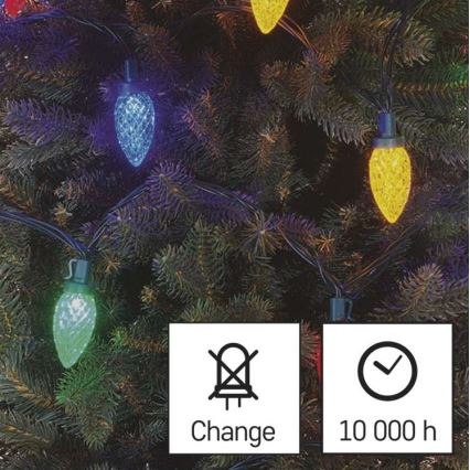 LED Екстериорни Коледни лампички 50xLED/8 режима 14,8м IP44 многоцветни