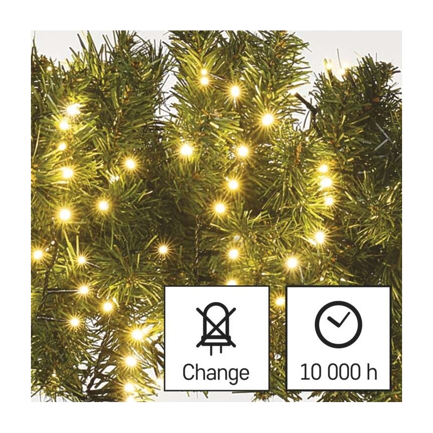 LED Екстериорни Коледни лампички 600xLED/17м IP44 топло бяло
