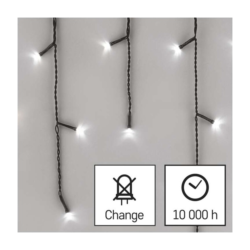 LED Екстериорни Коледни лампички 600xLED/8 режима 15м IP44 студено бели