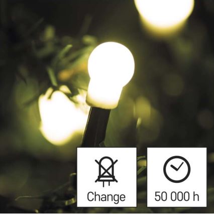 LED Екстериорни Коледни лампички 80xLED/13м IP44 топло бели