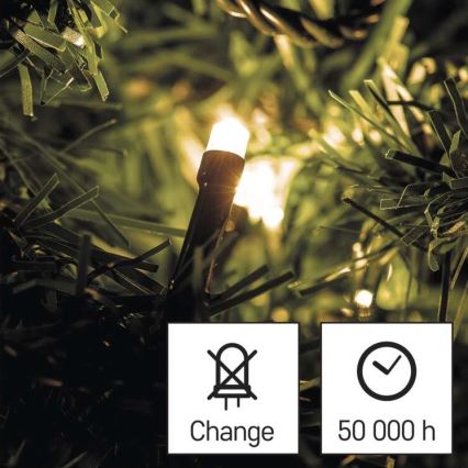LED Екстериорни Коледни лампички 80xLED/6,1м IP44 топло бели