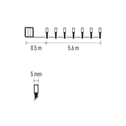 LED Екстериорни Коледни лампички 80xLED/6,1м IP44 топло бели