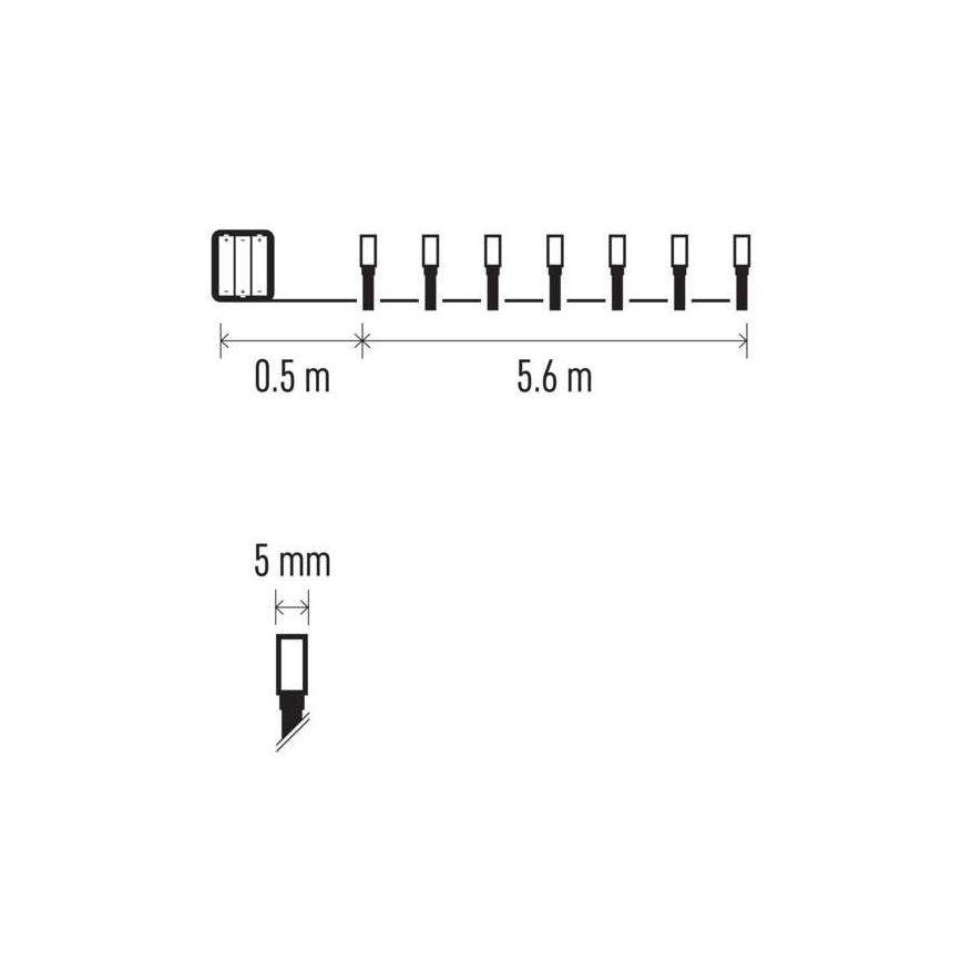 LED Екстериорни Коледни лампички 80xLED/6,1м IP44 топло бели