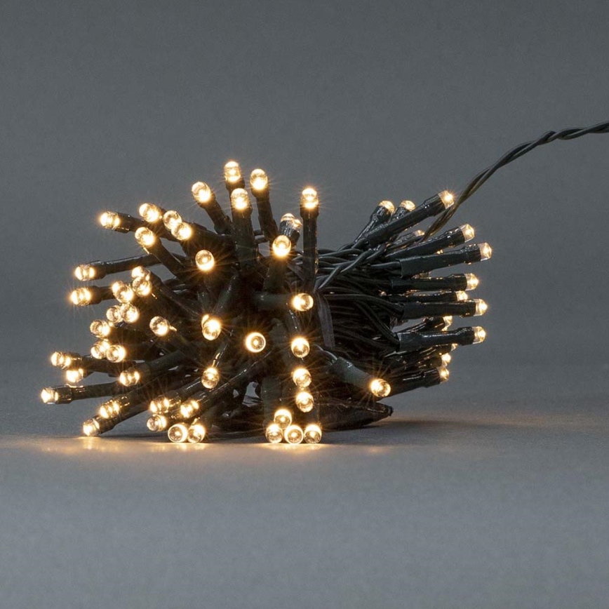 LED Екстериорни Коледни лампички 96xLED/7 функции/3xAA 7,7м IP44 топло бели
