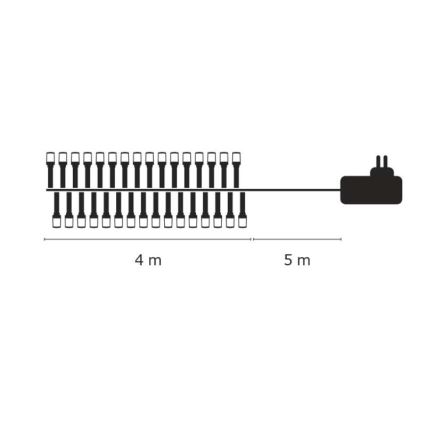LED Екстериорни Коледни лампички CHAIN 40xLED 9м IP44 студено бели
