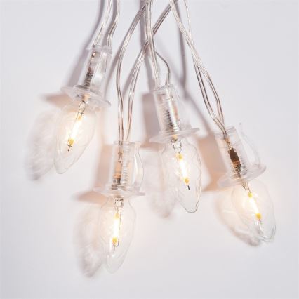 LED Екстериорни Коледни лампички CONE FILAMENT 20xE10 19 м прозрачен/топло бял IP44, Произведено в ЕС