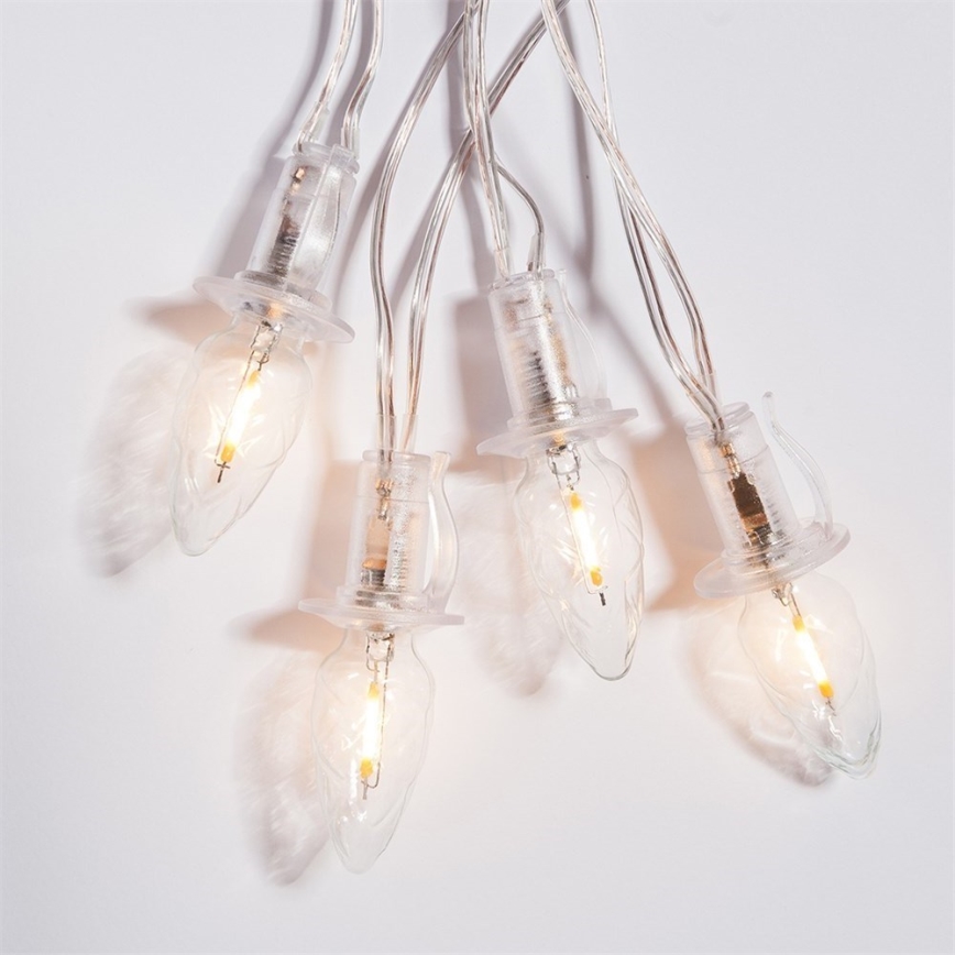 LED Екстериорни Коледни лампички CONE FILAMENT 20xE10 19 м прозрачен/топло бял IP44, Произведено в ЕС