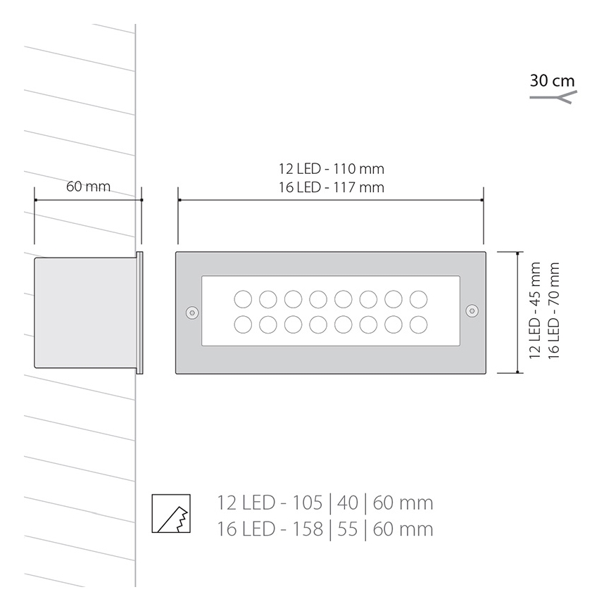 LED Екстериорно осветление 1x12LED/1W/230V IP54