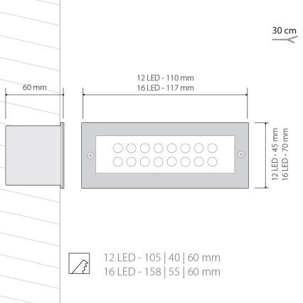 LED Екстериорно осветление INDEX 1x12LED/1W/230V IP54