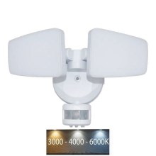 LED Екстериорен прожектор със сензор LED/24W/230V 3000/4000/6000K IP54 бял