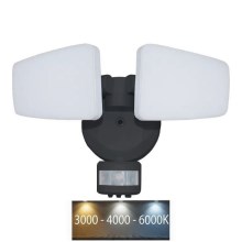 LED Екстериорен прожектор със сензор LED/24W/230V 3000/4000/6000K IP54 черен