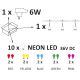 LED Екстериорни декоративни лампички PARTY NEON 7,6 м 10xE27/0,6W/36V IP44