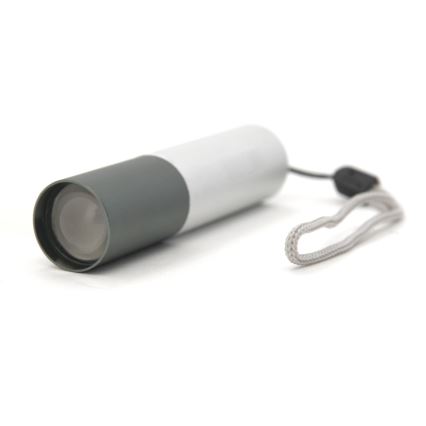 LED Фенерче LED/400mAh бяло/сиво