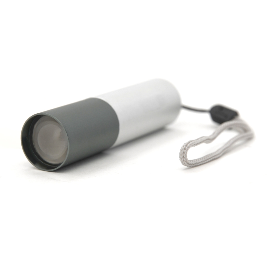 LED Фенерче LED/400mAh бяло/сиво