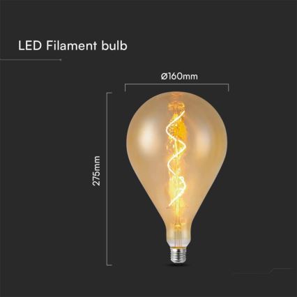 LED филаментна крушка A160 E27/4W/230V 1800K