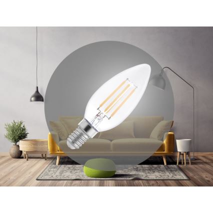 LED филаментна крушка C37 E14/6W/230V 4000K