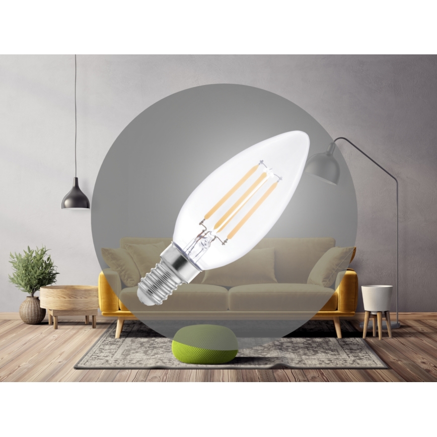 LED филаментна крушка C37 E14/6W/230V 4000K