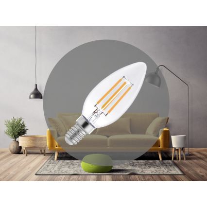 LED филаментна крушка C37 E14/6W/230V 4000K