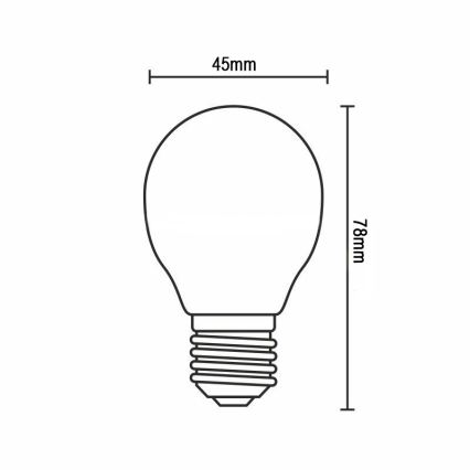 LED филаментна крушка G45 E14/6W/230V 3000K