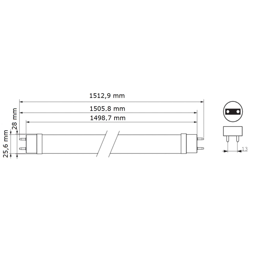 LED Флуоресцентна тръба Philips MASTER T8 G13/24W/80V 6500K 150 см