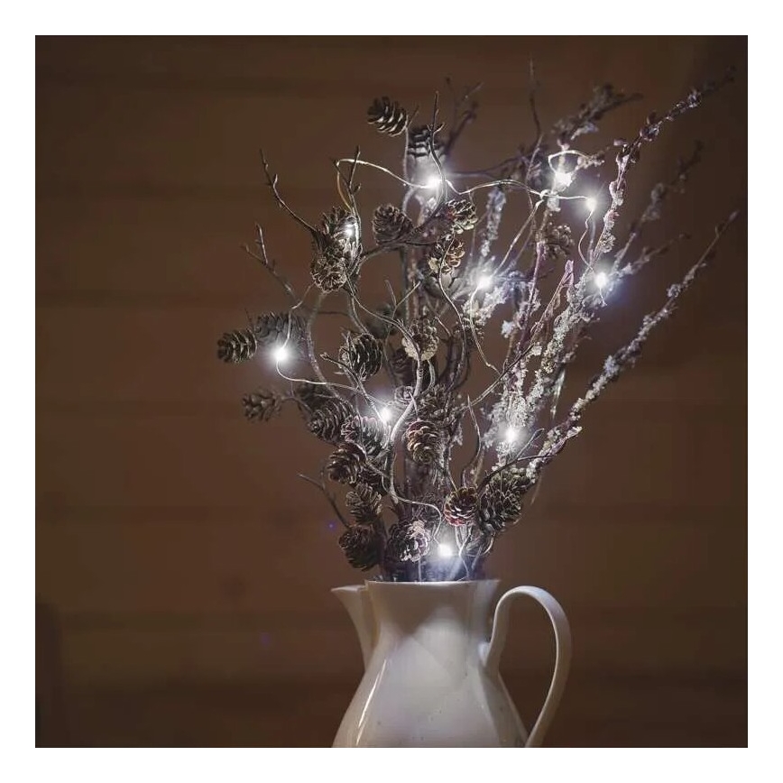 LED гирлянд 20xLED/2xAA 2,4m студено бяло
