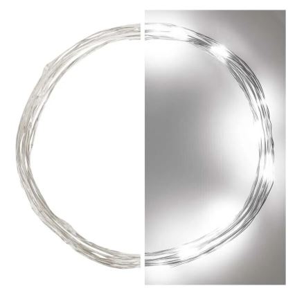 LED гирлянд 20xLED/2xAA 2,4m студено бяло