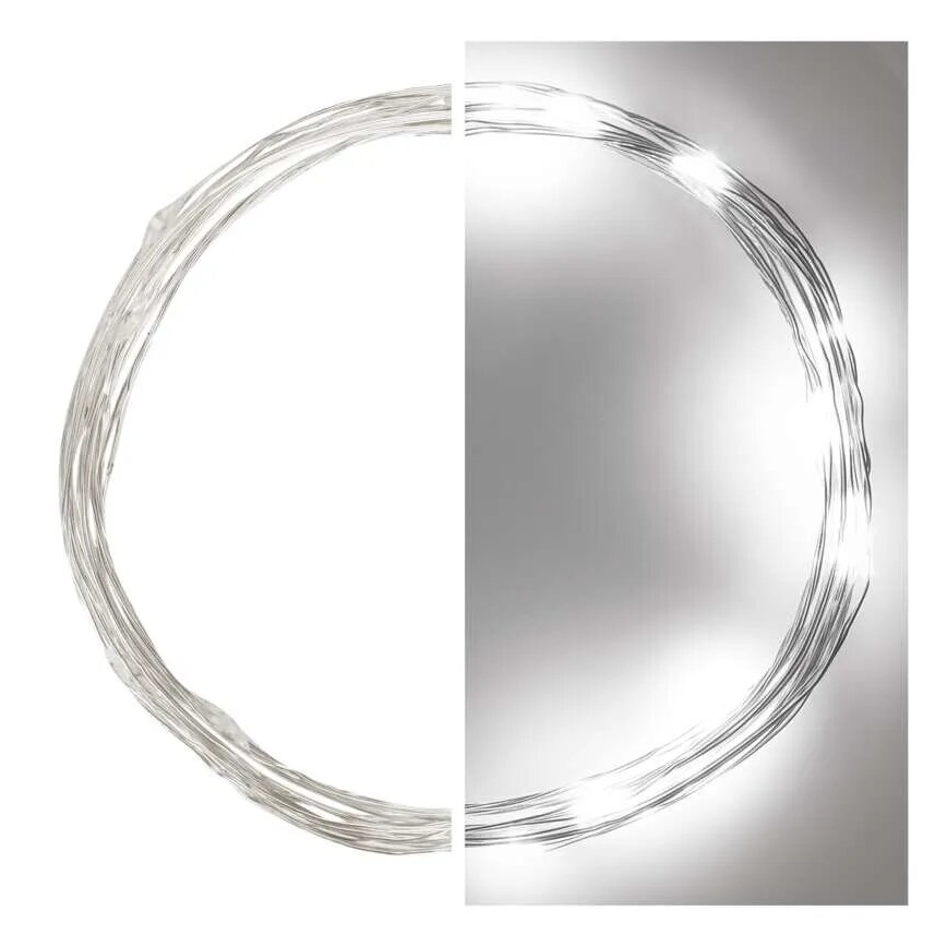 LED гирлянд 20xLED/2xAA 2,4m студено бяло
