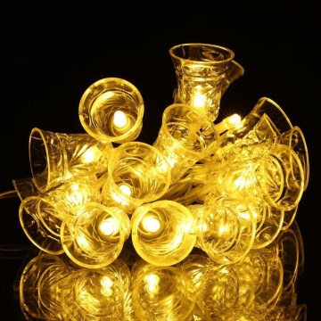 LED  гирлянд 20xLED/3xAA/топла бяла 2,2m звънчета