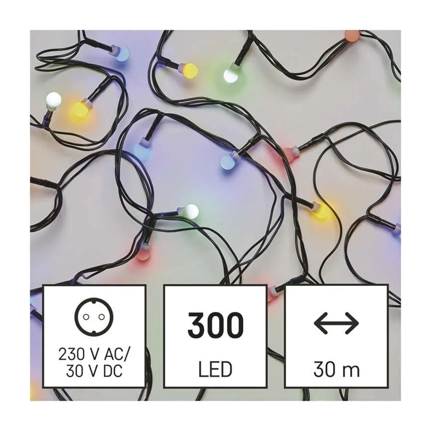 LED гирлянд 300 LED диода / 8 функции, 35 м, IP44, топло бяло