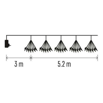LED  гирлянд 300xLED/8,2m студено бяло