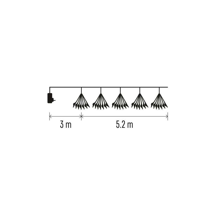 LED  гирлянд 300xLED/8,2m студено бяло