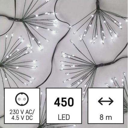 LED гирлянд 450xLED 8+3 m студено бяло