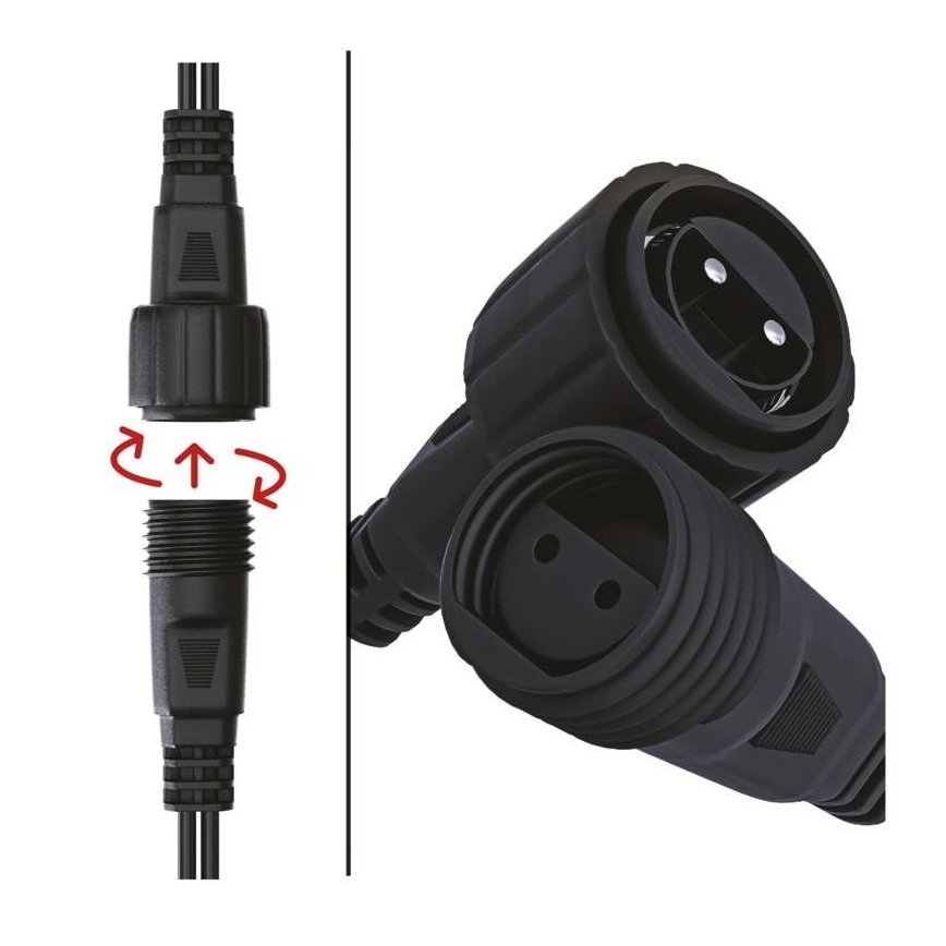 LED гирлянд за външна употреба, 100 LED / 15 м, IP44, студено бяло